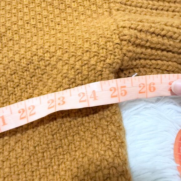 Women J.Crew Cable Knit Balloon Sleeve Sweater in Camel Size Small - Picture 4 of 7